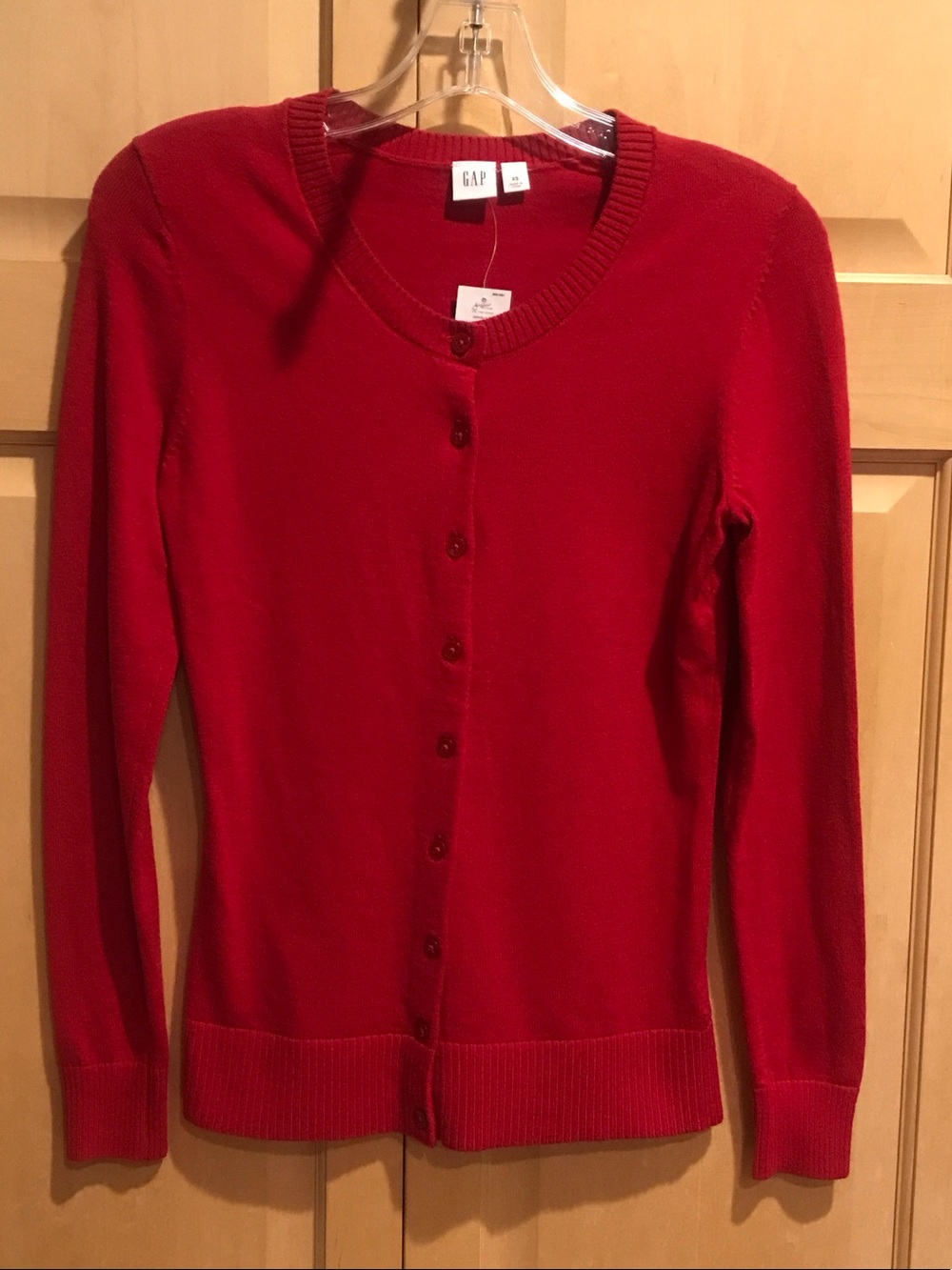 New GAP Women's Bright Red Button-Front Cardigan